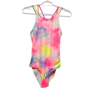 Children's Place Girls Vibrant Tie-Dye One Piece Swimsuit XXL (16)
